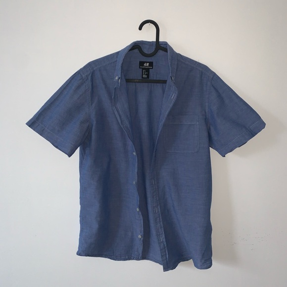 H&M Blue casual button down top - Picture 5 of 5